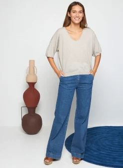 Maison Montagut T-Shirt A Manches Coudes En Cachemire Light - Solange><noscript><img width=