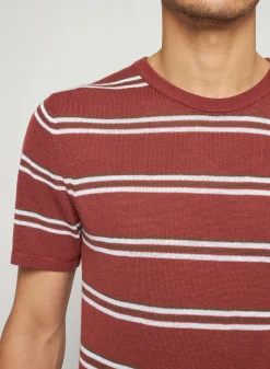 Maison Montagut T-Shirt A Rayures En Lin Flamme - Remi><noscript><img width=