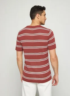 Maison Montagut T-Shirt A Rayures En Lin Flamme - Remi><noscript><img width=