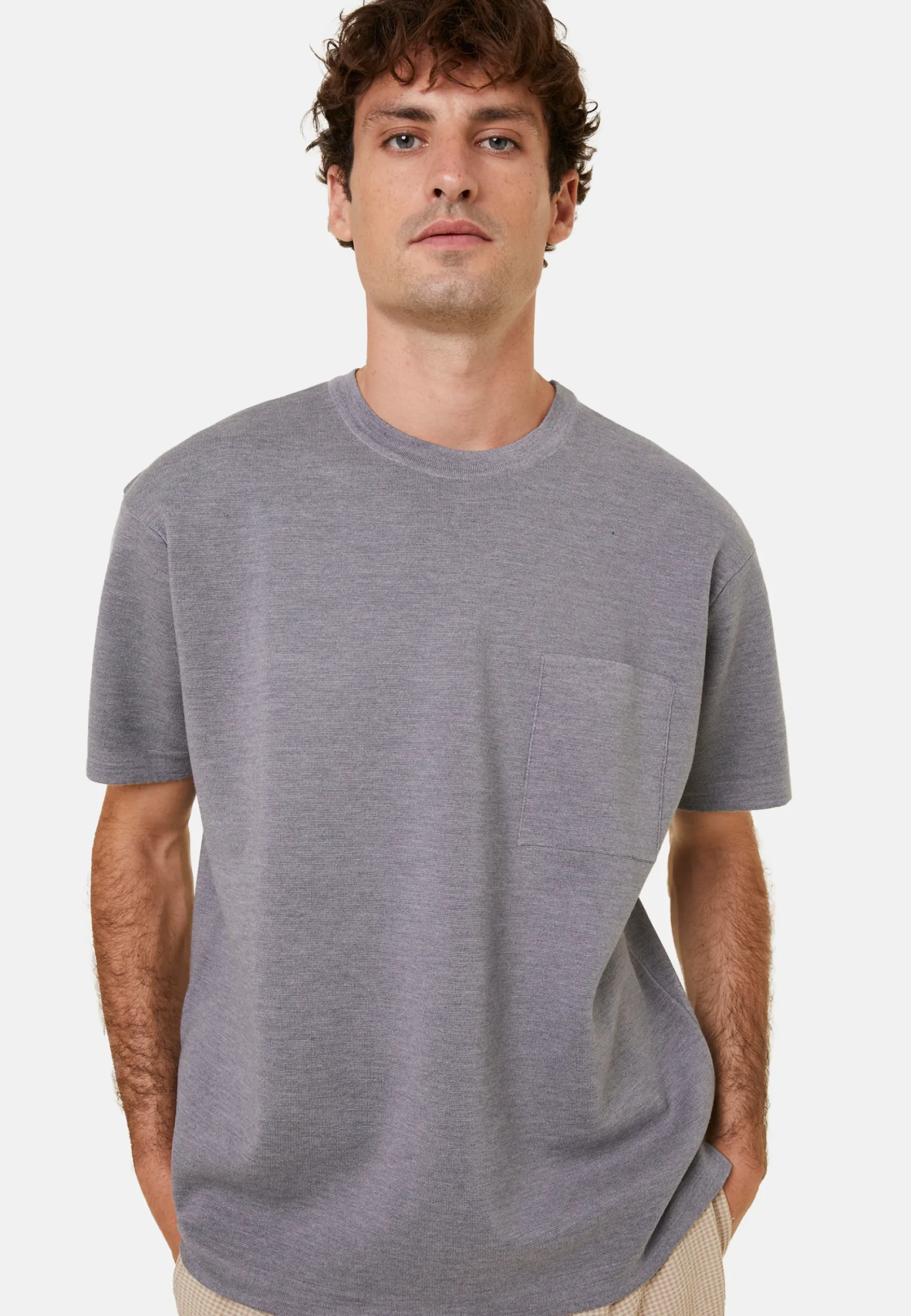 Maison Montagut T-Shirt Ample Avec Poche En Laine Merinos - Florentin>Homme T-Shirts