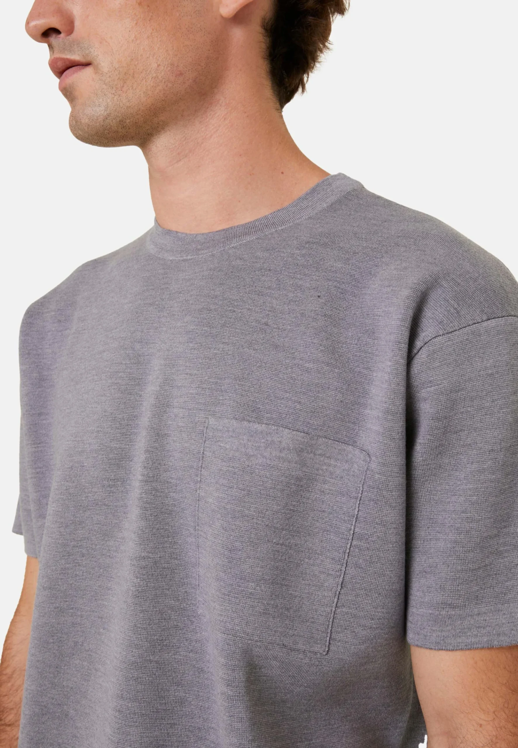 Maison Montagut T-Shirt Ample Avec Poche En Laine Merinos - Florentin>Homme T-Shirts