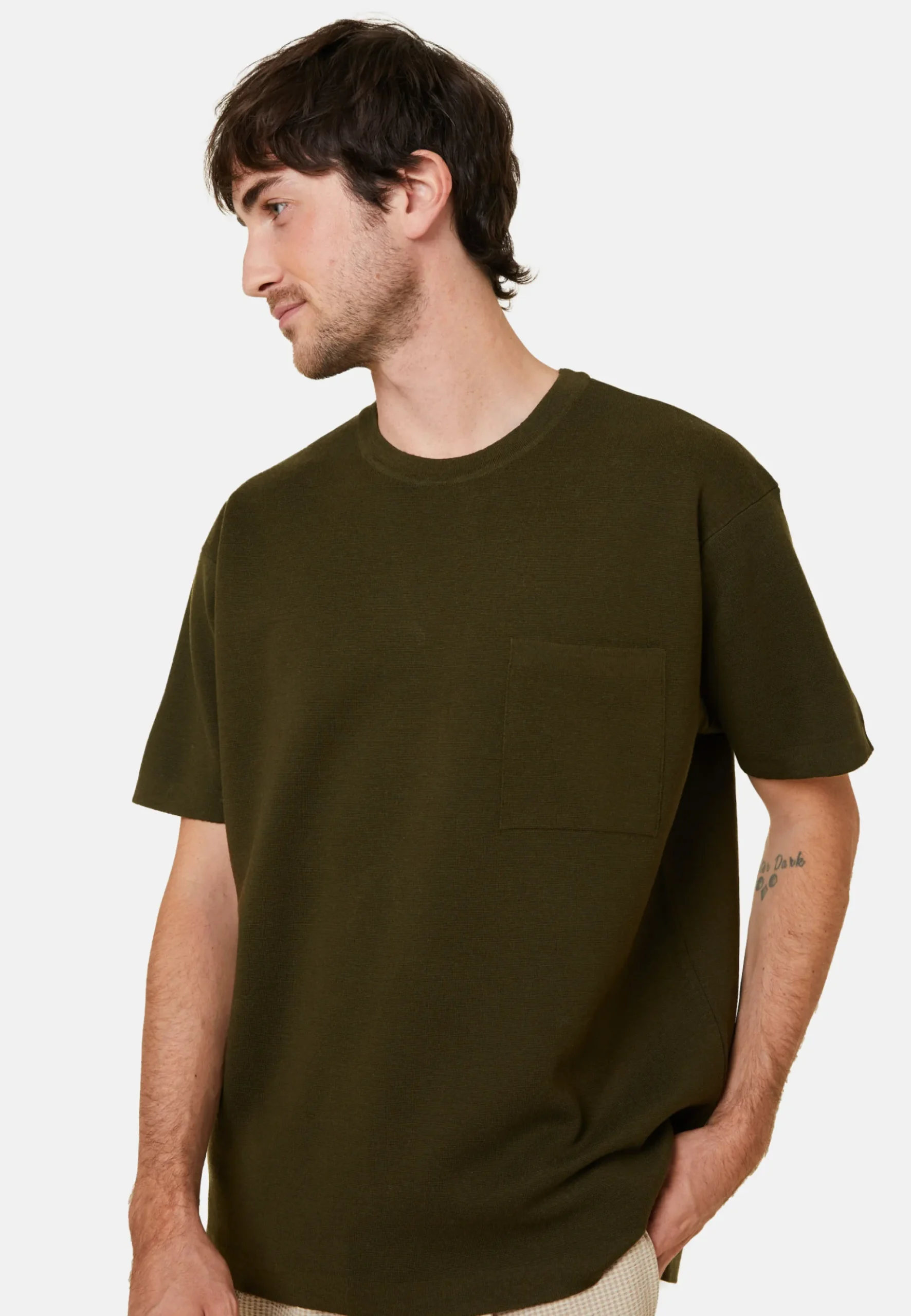 Maison Montagut T-Shirt Ample Avec Poche En Laine Merinos - Florentin>Homme T-Shirts