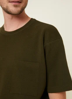 Maison Montagut T-Shirt Ample Avec Poche En Laine Merinos - Florentin><noscript><img width=