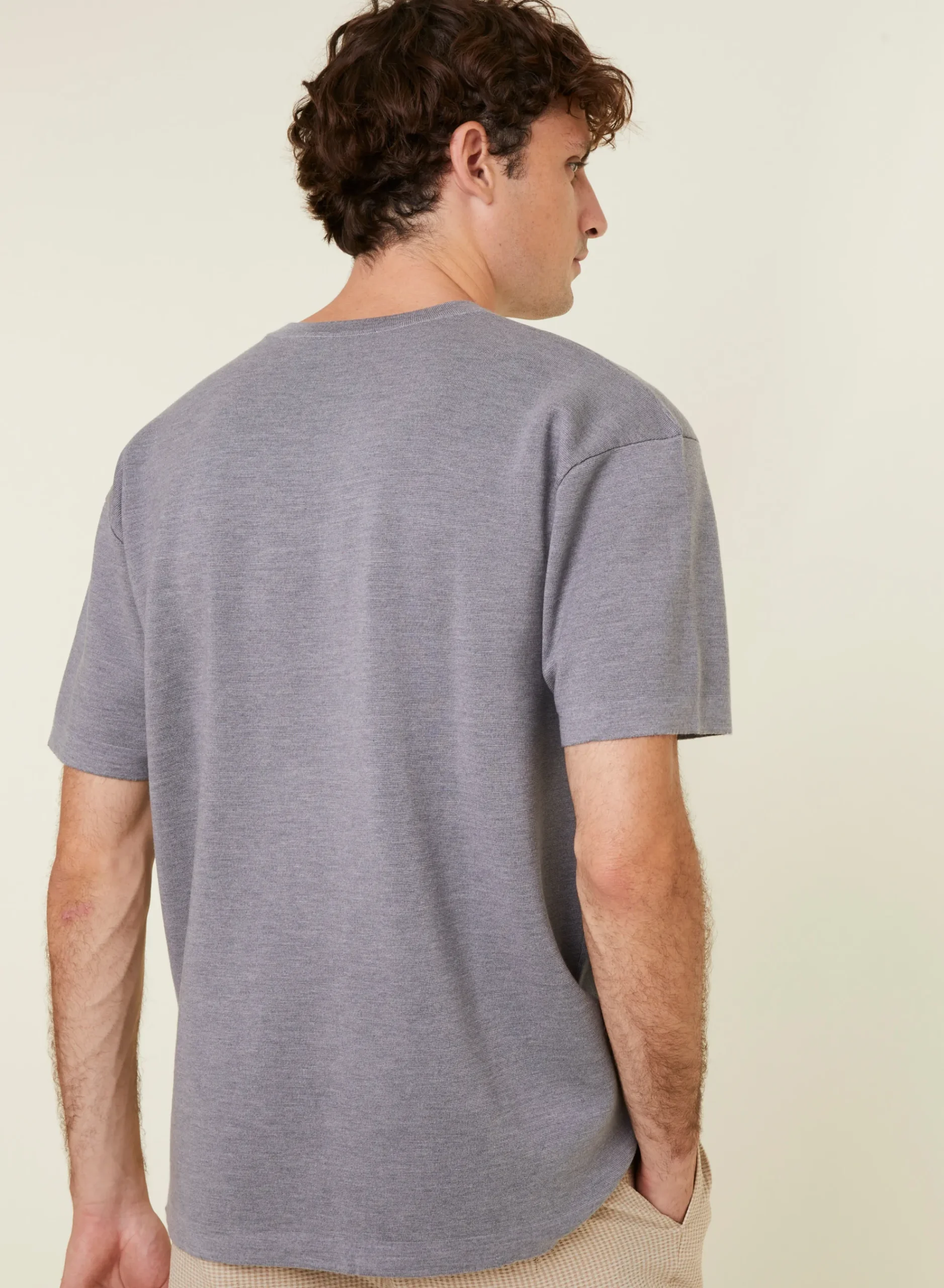 Maison Montagut T-Shirt Ample Avec Poche En Laine Merinos - Florentin>Homme T-Shirts