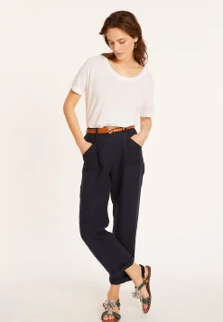 Maison Montagut T-Shirt Ample Col Rond En Lin Flamme - Pavot><noscript><img width=