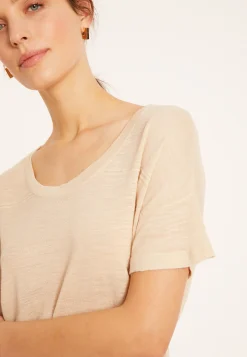 Maison Montagut T-Shirt Ample Col Rond En Lin Flamme - Pavot><noscript><img width=