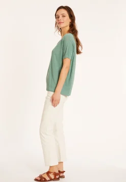 Maison Montagut T-Shirt Ample Col Rond En Lin Flamme - Pavot><noscript><img width=