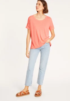 Maison Montagut T-Shirt Ample Col Rond En Lin Flamme - Pavot><noscript><img width=