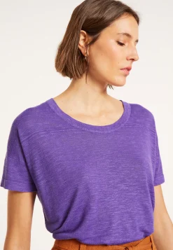 Maison Montagut T-Shirt Ample Col Rond En Lin Flamme - Pavot><noscript><img width=