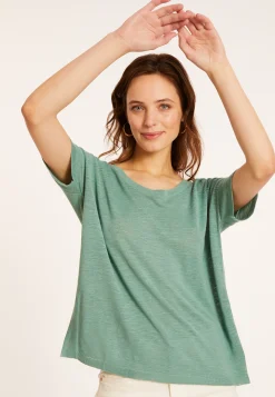 Maison Montagut T-Shirt Ample Col Rond En Lin Flamme - Pavot><noscript><img width=