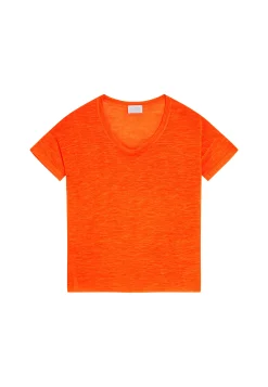 Maison Montagut T-Shirt Ample Col Rond En Lin Flamme - Pavot><noscript><img width=