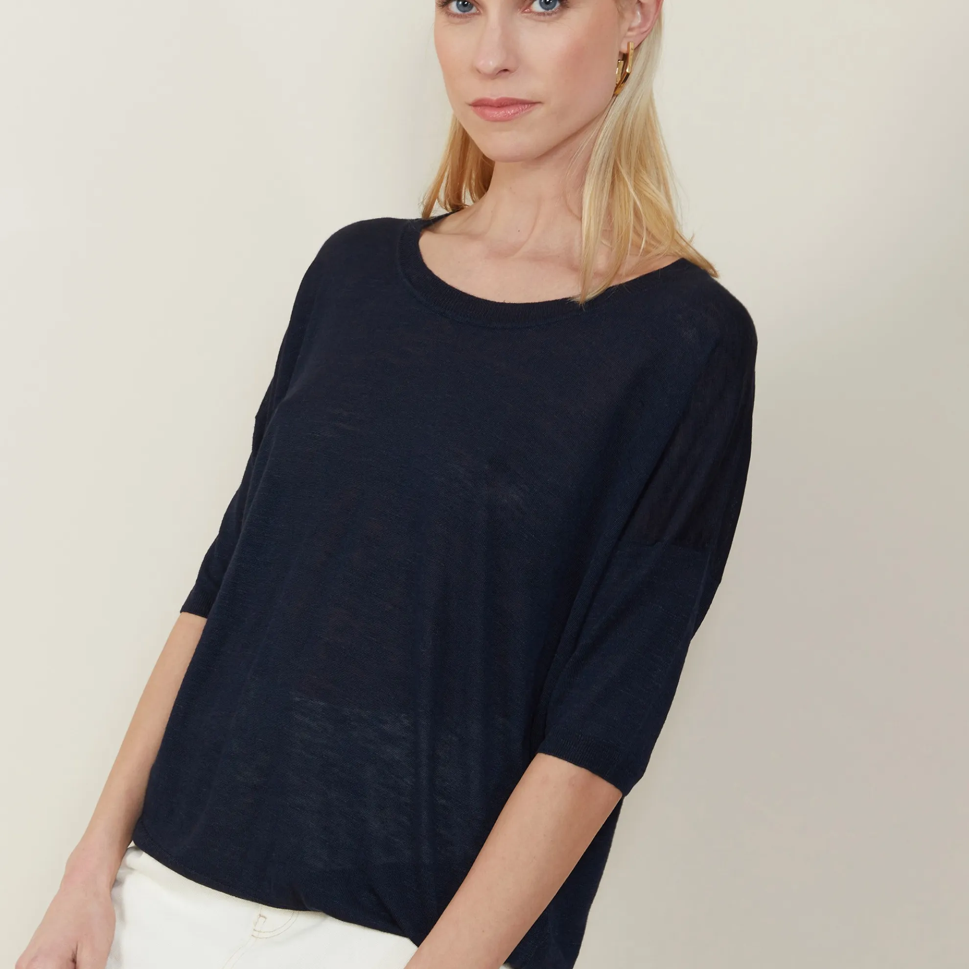 Maison Montagut T-Shirt Ample Col Rond En Lin Flamme - Mairena>Femme T-Shirts