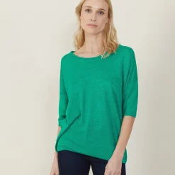 Maison Montagut T-Shirt Ample Col Rond En Lin Flamme - Mairena><noscript><img width=