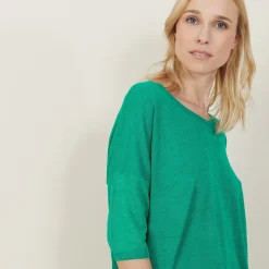 Maison Montagut T-Shirt Ample Col Rond En Lin Flamme - Mairena><noscript><img width=