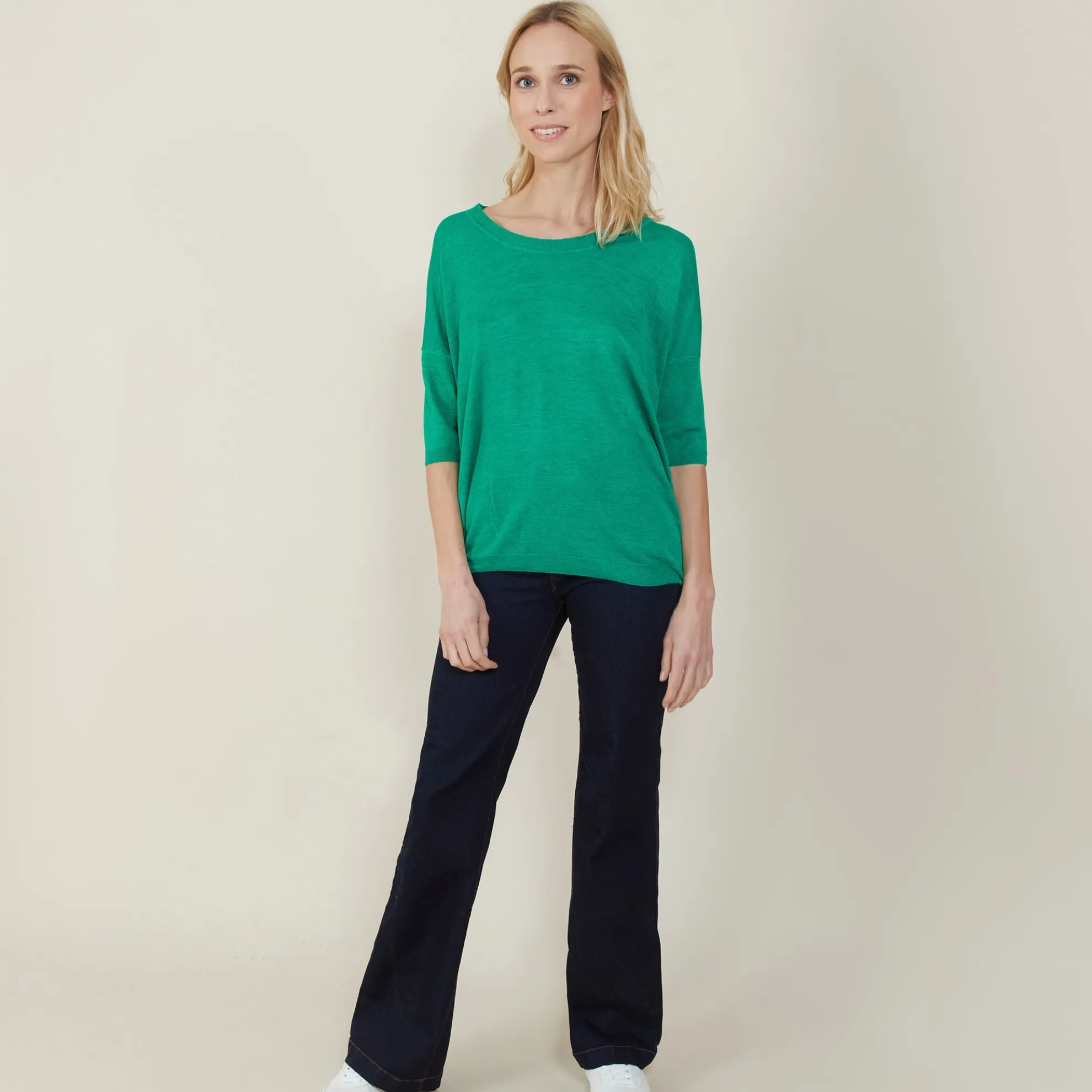 Maison Montagut T-Shirt Ample Col Rond En Lin Flamme - Mairena>Femme T-Shirts