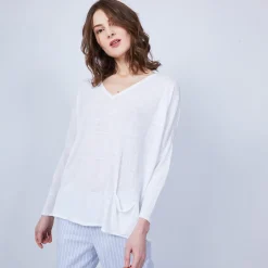 Maison Montagut T-Shirt Ample Col V - Malou><noscript><img width=
