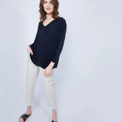 Maison Montagut T-Shirt Ample Col V - Malou><noscript><img width=