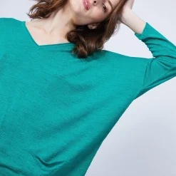 Maison Montagut T-Shirt Ample Col V - Malou><noscript><img width=