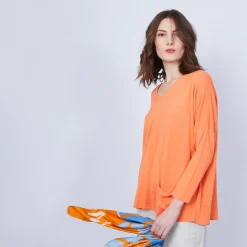 Maison Montagut T-Shirt Ample Col V - Malou><noscript><img width=