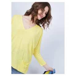 Maison Montagut T-Shirt Ample Col V - Malou><noscript><img width=