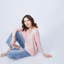 Maison Montagut T-Shirt Ample Col V - Malou><noscript><img width=