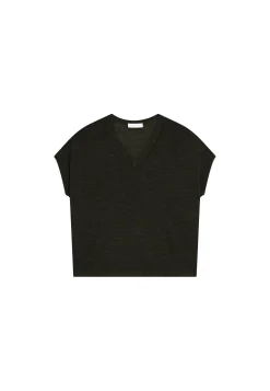 Maison Montagut T-Shirt Ample Col V En Lin Flamme - Marra><noscript><img width=