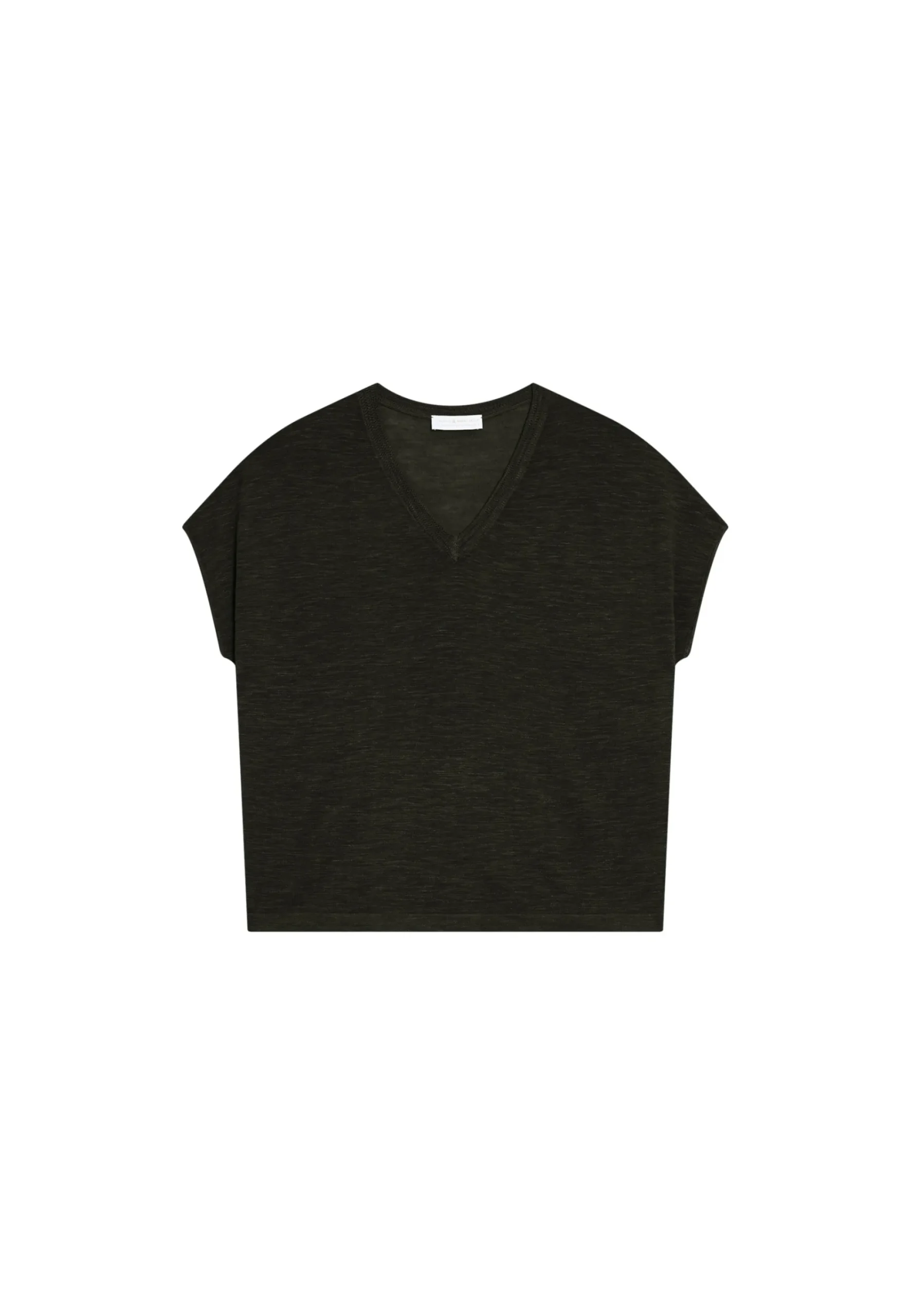 Maison Montagut T-Shirt Ample Col V En Lin Flamme - Marra>Femme T-Shirts