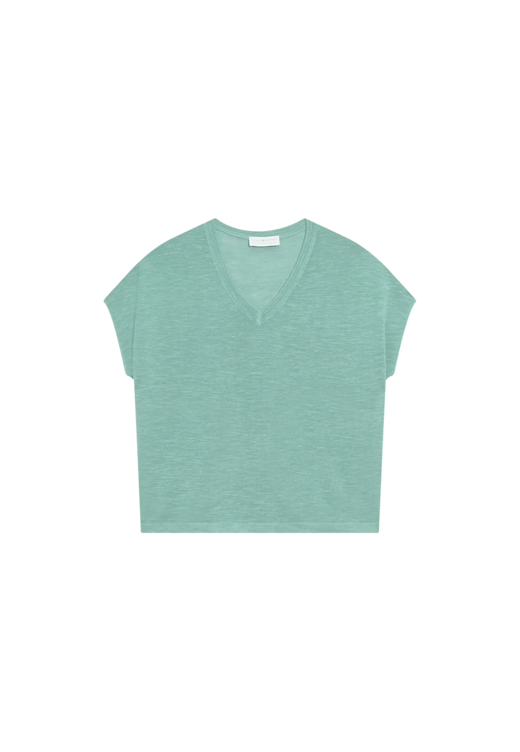 Maison Montagut T-Shirt Ample Col V En Lin Flamme - Marra>Femme T-Shirts