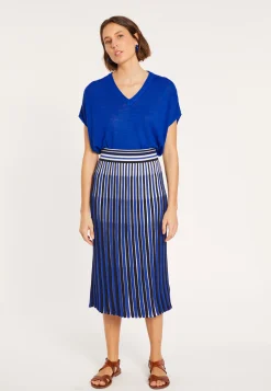 Maison Montagut T-Shirt Ample Col V En Lin Flamme - Marra><noscript><img width=