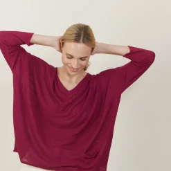 Maison Montagut T-Shirt Ample En Lin Flamme - Balou><noscript><img width=