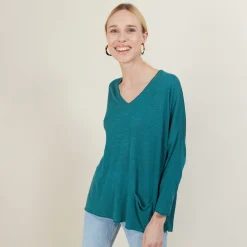 Maison Montagut T-Shirt Ample En Lin Flamme - Balou><noscript><img width=