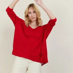 Maison Montagut T-Shirt Ample En Lin Flamme - Balou><noscript><img width=