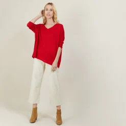 Maison Montagut T-Shirt Ample En Lin Flamme - Balou><noscript><img width=