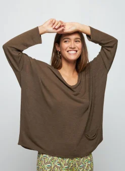 Maison Montagut T-Shirt Ample En Lin Flamme - Balou><noscript><img width=