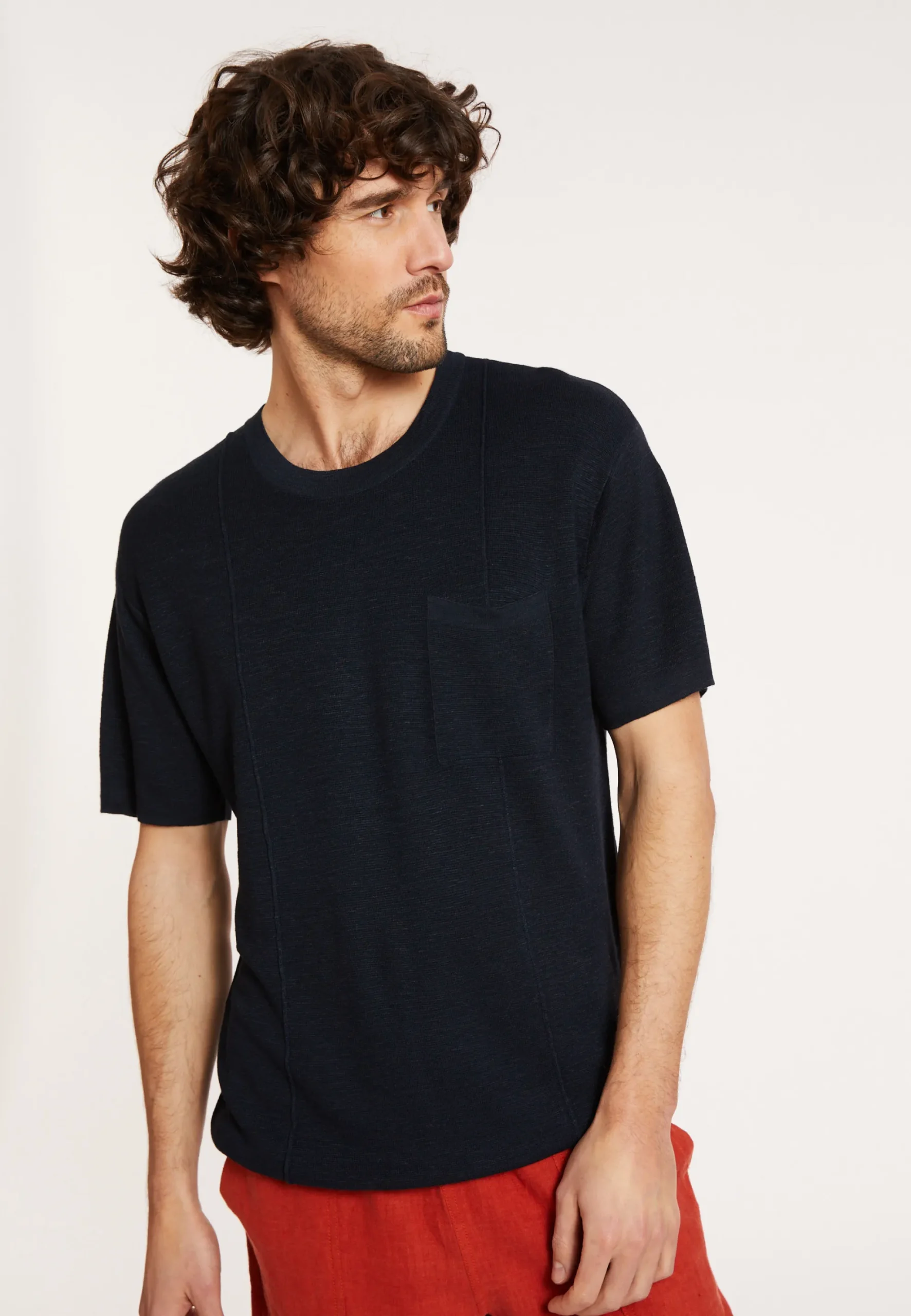 Maison Montagut T-Shirt Ample En Lin Flamme - Deon>Homme T-Shirts