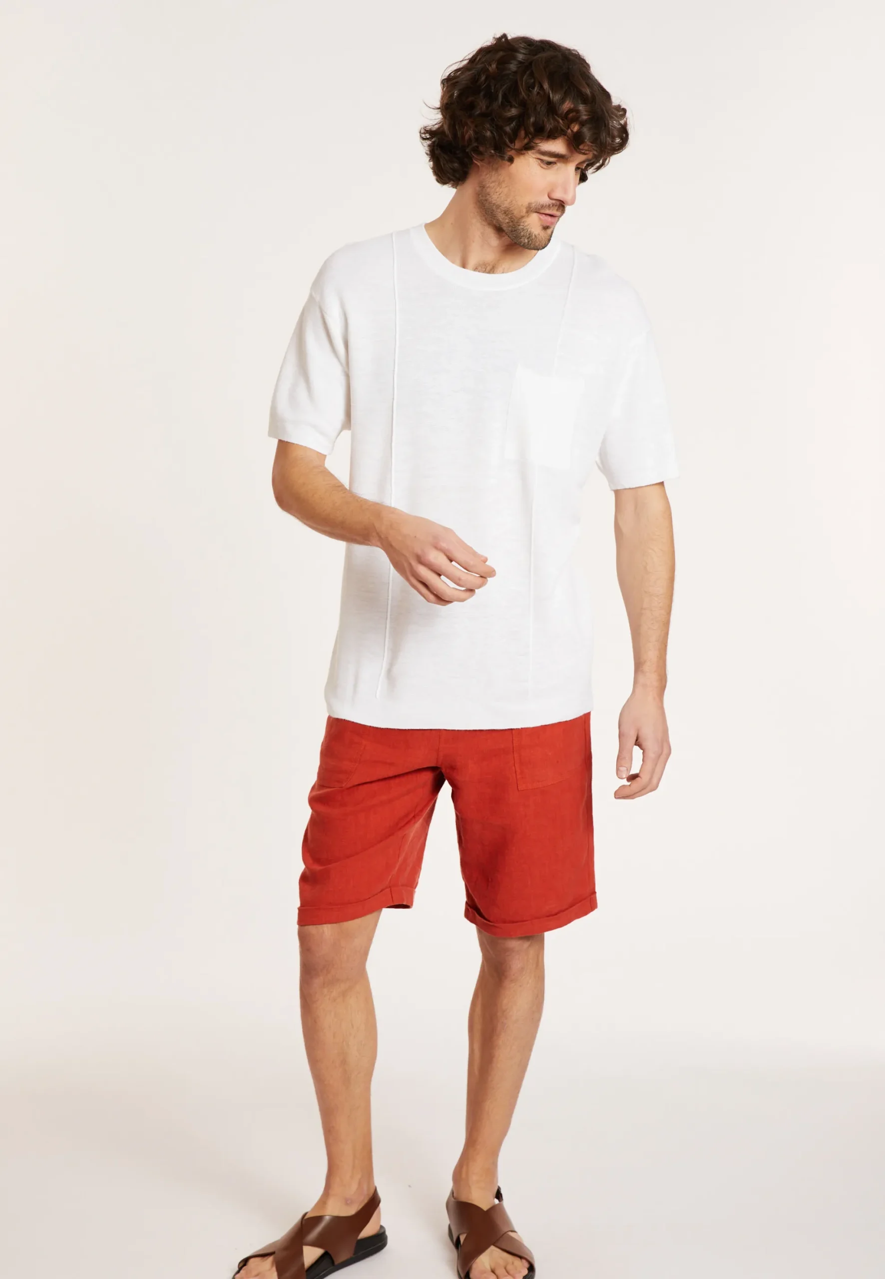 Maison Montagut T-Shirt Ample En Lin Flamme - Deon>Homme T-Shirts