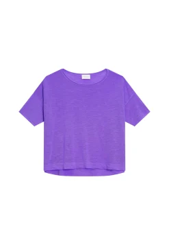 Maison Montagut T-Shirt Ample Manches Coudes En Lin Flamme - Taslim><noscript><img width=