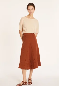 Maison Montagut T-Shirt Ample Manches Coudes En Lin Flamme - Taslim><noscript><img width=