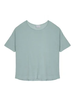 Maison Montagut T-Shirt Ample Manches Coudes En Lin Flamme - Taslim><noscript><img width=