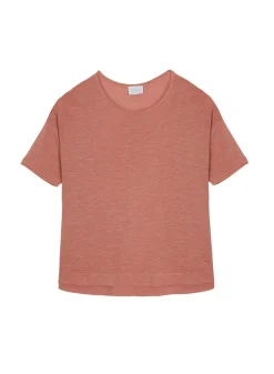 Maison Montagut T-Shirt Ample Manches Coudes En Lin Flamme - Taslim><noscript><img width=