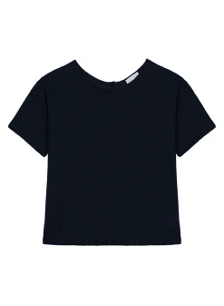 Maison Montagut T-Shirt Boutonne A L'Arriere En Lin - Tilla><noscript><img width=