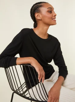 Maison Montagut T-Shirt Boutonne En Bambou Cachemire Col Rond En Maille Fine - Aelia>Femme T-Shirts