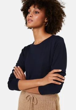 Maison Montagut T-Shirt Boutonne En Bambou Cachemire Col Rond En Maille Fine - Aelia><noscript><img width=