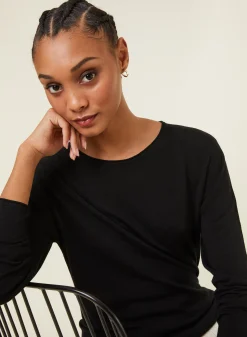 Maison Montagut T-Shirt Boutonne En Bambou Cachemire Col Rond En Maille Fine - Aelia><noscript><img width=