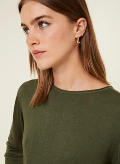 Maison Montagut T-Shirt Boutonne En Bambou Cachemire Col Rond En Maille Fine - Aelia><noscript><img width=