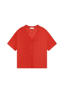 Maison Montagut T-Shirt Boutonne En Lin Flamme - Maddie>Femme T-Shirts