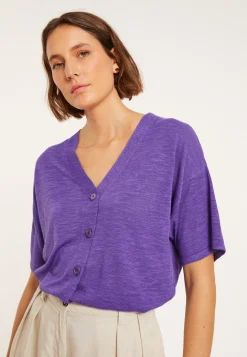 Maison Montagut T-Shirt Boutonne En Lin Flamme - Maddie><noscript><img width=