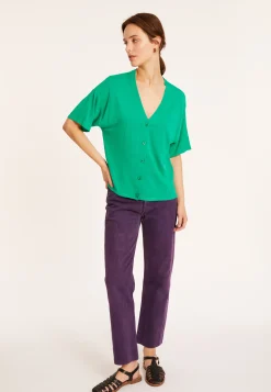 Maison Montagut T-Shirt Boutonne En Lin Flamme - Maddie><noscript><img width=