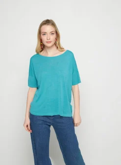 Maison Montagut T-Shirt Boutonne En Lin Flamme - Tally><noscript><img width=