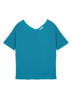 Maison Montagut T-Shirt Boutonne En Lin Flamme - Tally><noscript><img width=